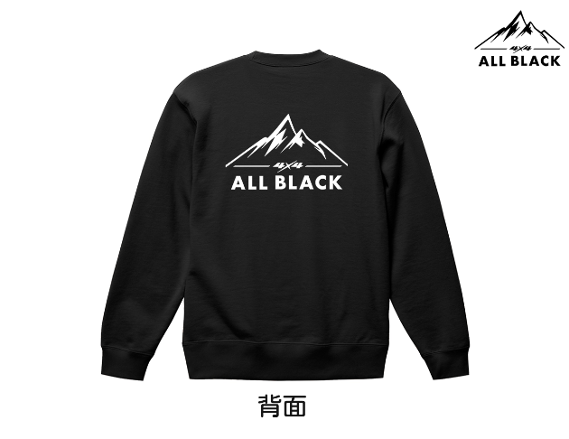 ALL BLACK 長袖 品牌大學T 2