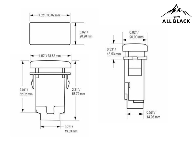 12V改裝電源開關 豐田車系用 39 x 21mm  8