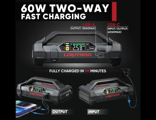 Lokithor 磷酸鐵鋰 4in1 汽車救援電霸 4